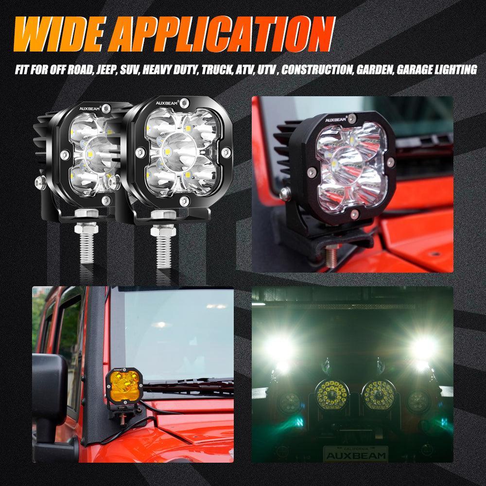 XP-ULTRA Series 3 Inch 80W 9600LM LED Pods Lights White&amp;Amber