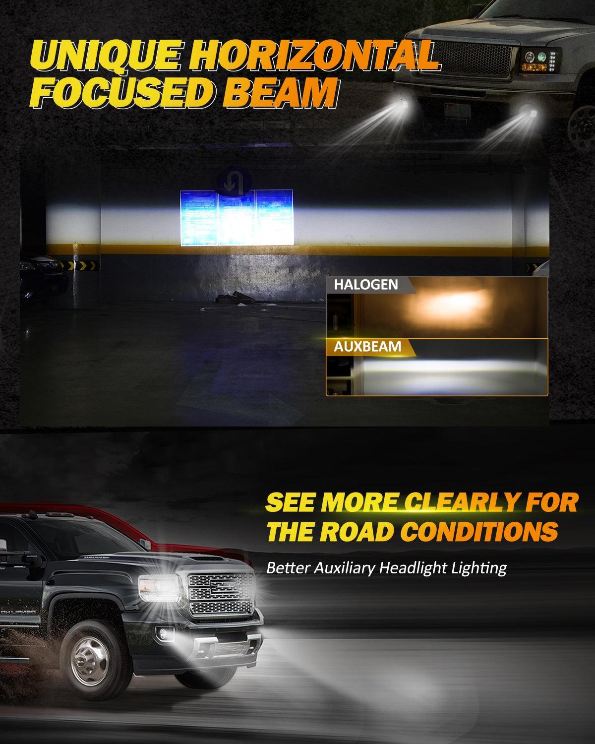 (2pcs/set) 48W LED Fog Lights DOT Approved For 2007-2013 GMC Sierra 1500 / 2007-2014 Sierra 2500HD 3500HD (Black)