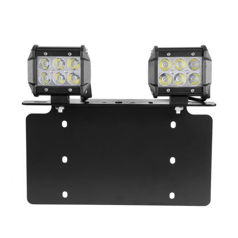 LED Light Bar Steel License Plate Mounting Bracket Front Bumper Holder Fit for Most Trucks, Pickups, SUV, Jeep, 4x4, Cars (US Version)