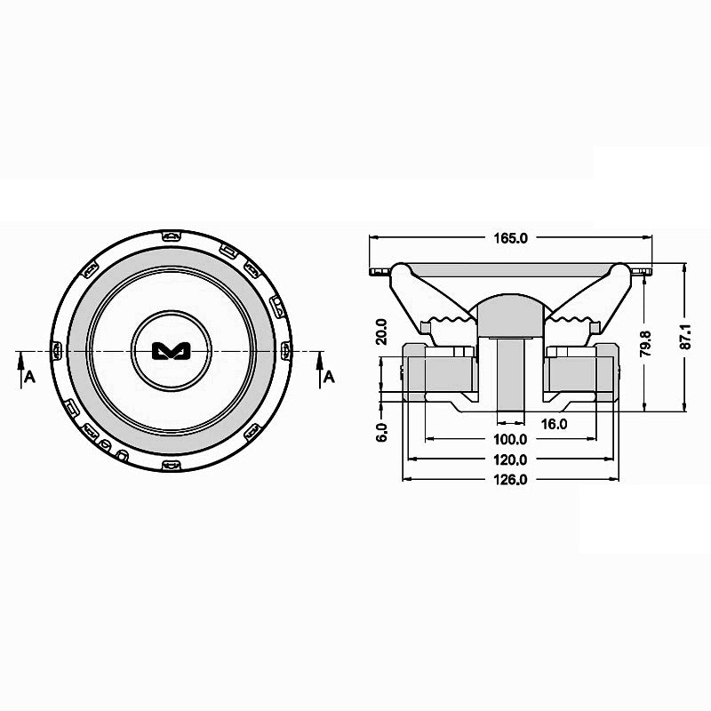 AMPIRE Dual Voice Coil Subwoofer 6,5"