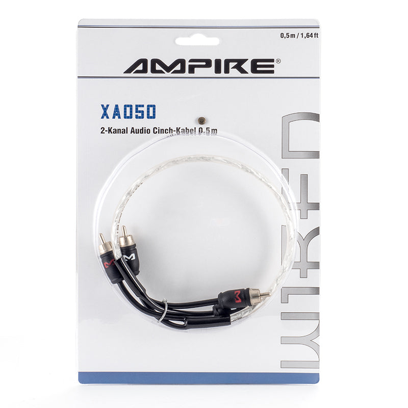 AMPIRE audio cable 50cm, 2-channel, blister packaging