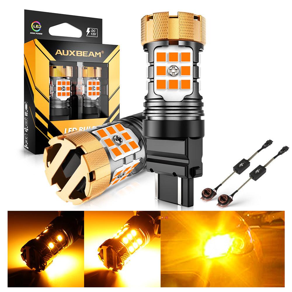 🆕T25 3157 3156 LED Turn Signal Light Rear/Front, Side Maker Light Bulbs 50W 4000LM CAN-Bus Error Free 3000K Amber B21-PRO Series |2 Bulbs