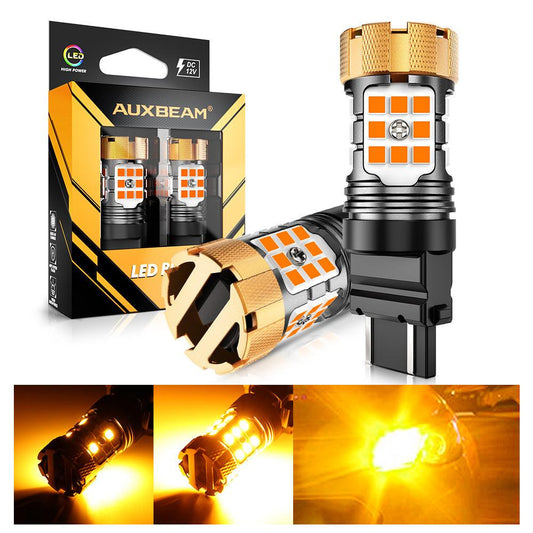 🆕T25 3157 3156 LED Turn Signal Light Rear/Front, Side Maker Light Bulbs 50W 4000LM CAN-Bus Error Free 3000K Amber B21-PRO Series |2 Bulbs