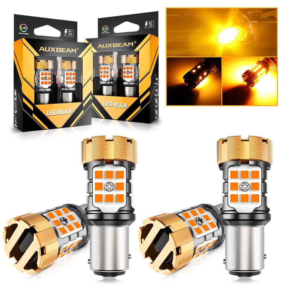 🆕1157 BAY15D LED Turn Signal Light Rear/Front, Side Maker Light Bulbs 50W 4000LMCAN-Bus Error Free 3000K Amber B21-PRO Series |2 Bulbs