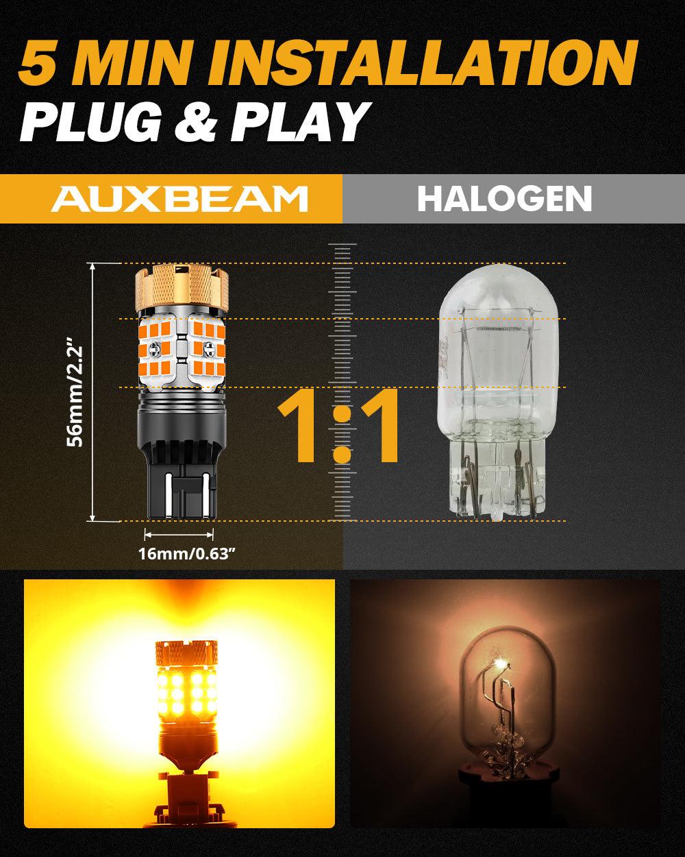 🆕T20 7443 7440 LED Turn Signal Light Rear/Front, Side Maker Light Bulbs 50W 4000LM CAN-Bus Error Free 3000K Amber B21-PRO Series |2 Bulbs