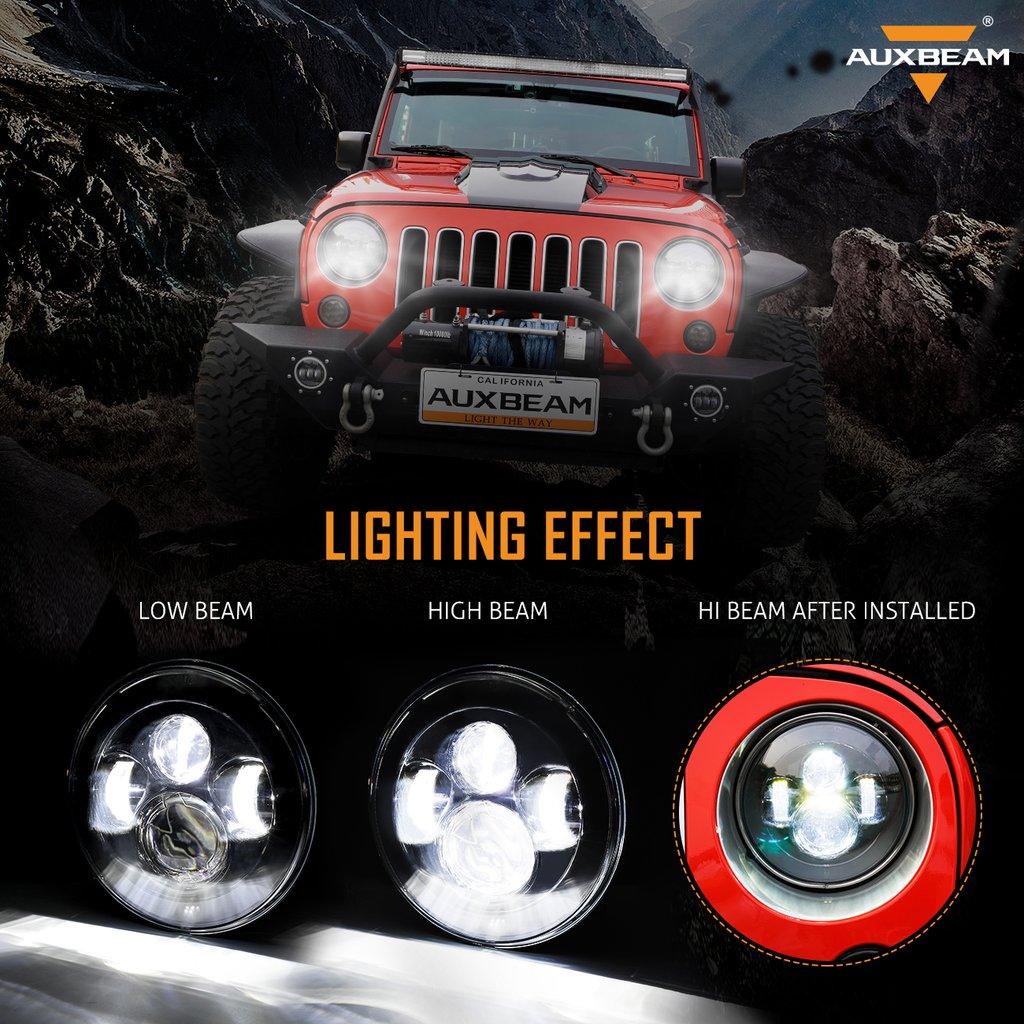 Remplacement De Phare LED 7'' + Feux De Brouillard LED 4'' + Feu Arrière Fumé LED + Clignotant Avant & Feu De Garde Pour Jeep Wrangler JK