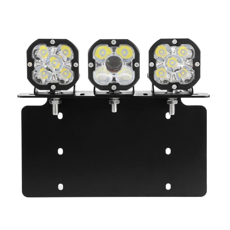 LED Light Bar Steel License Plate Mounting Bracket Front Bumper Holder Fit for Most Trucks, Pickups, SUV, Jeep, 4x4, Cars (US Version)