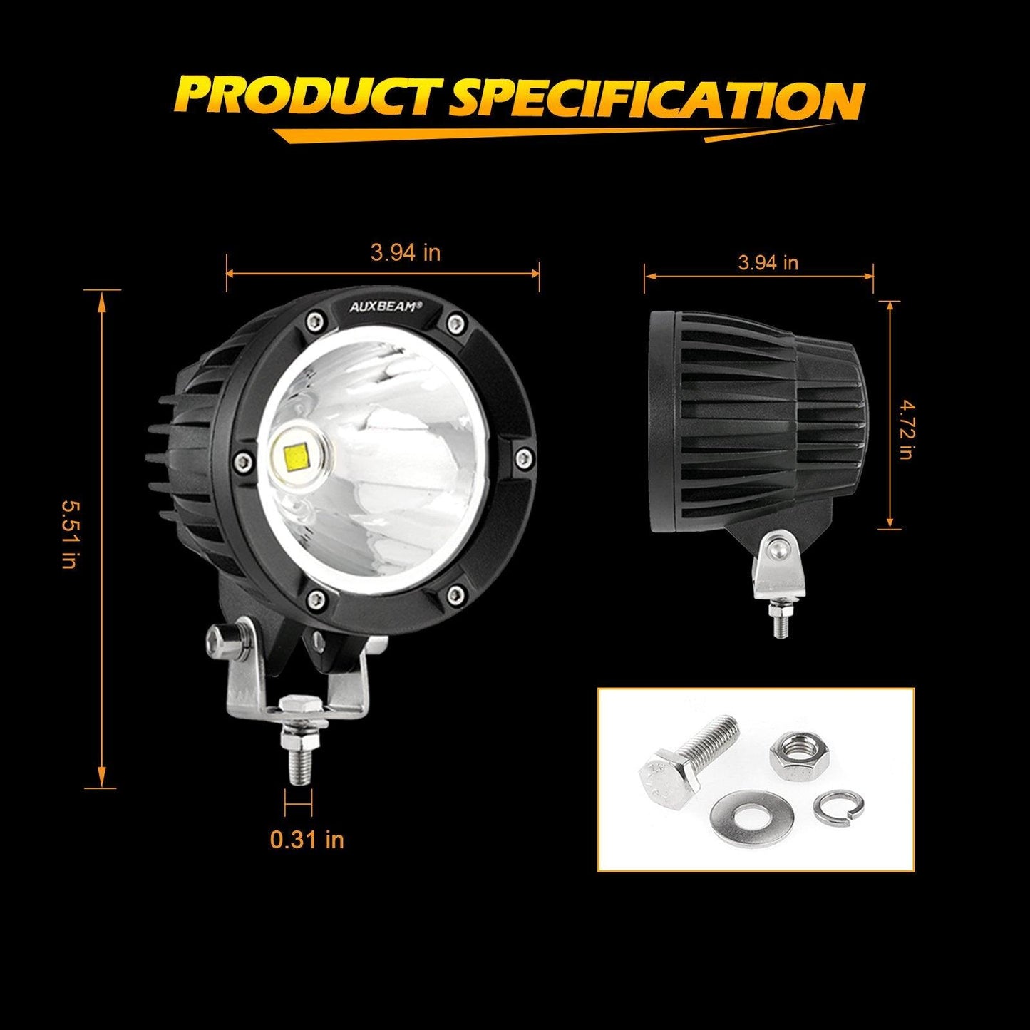 C4 Series | 4 Inch 100W Spot Round LED Pods White LED Driving Lights 