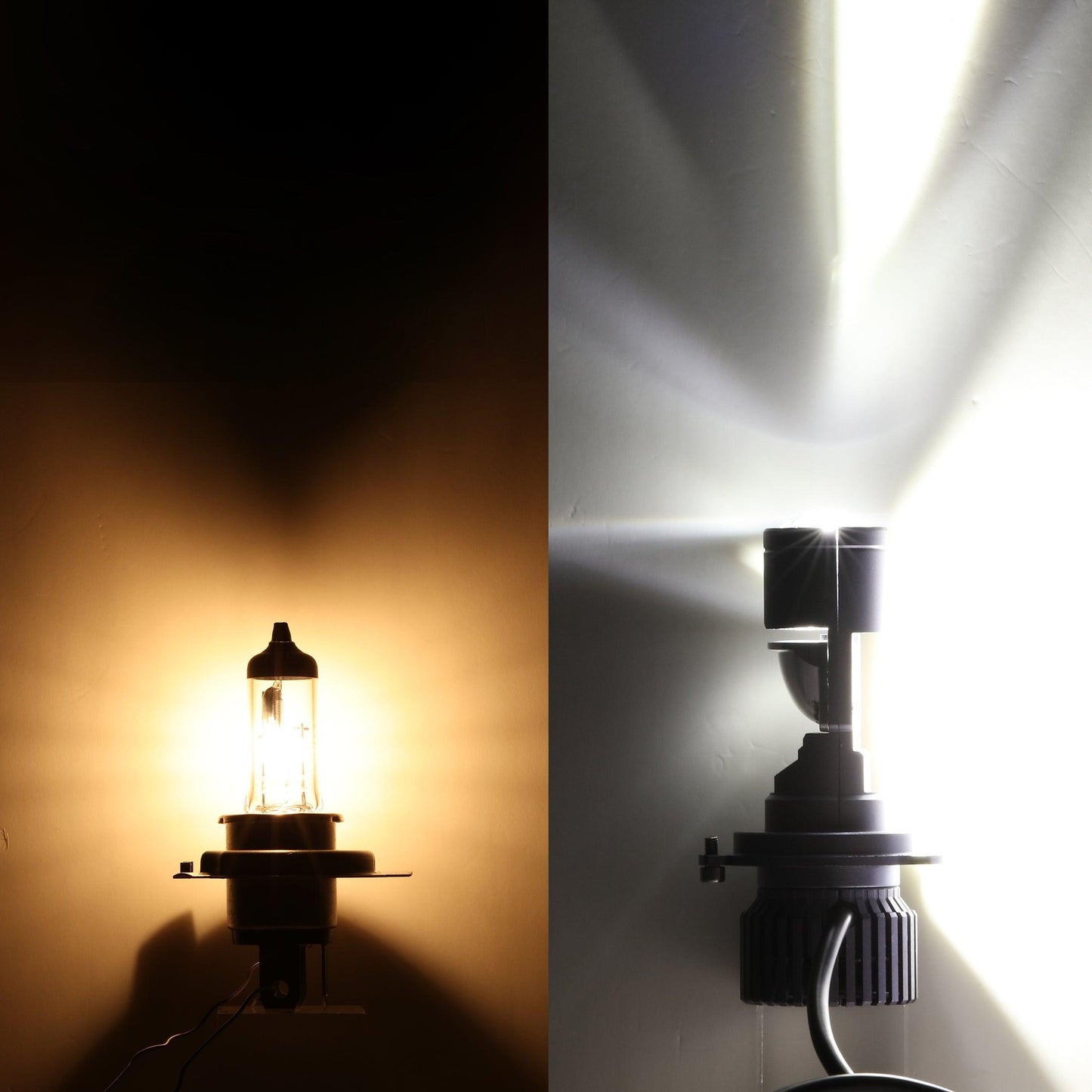 H4/HS1 LED Headlight Bulbs Mini Bi-LED Projector Lens High Low Dual Beam for Motorcycle Car Truck ATV UTV Snowmobile | 2 bulbs