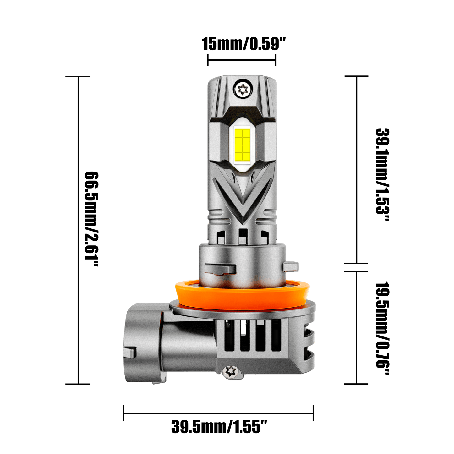 🆕H11+H11 LED Headlight Bulbs Q25S Series 1:1 Mini Size 90W 24000LM 6500K Cool White | 4 bulbs