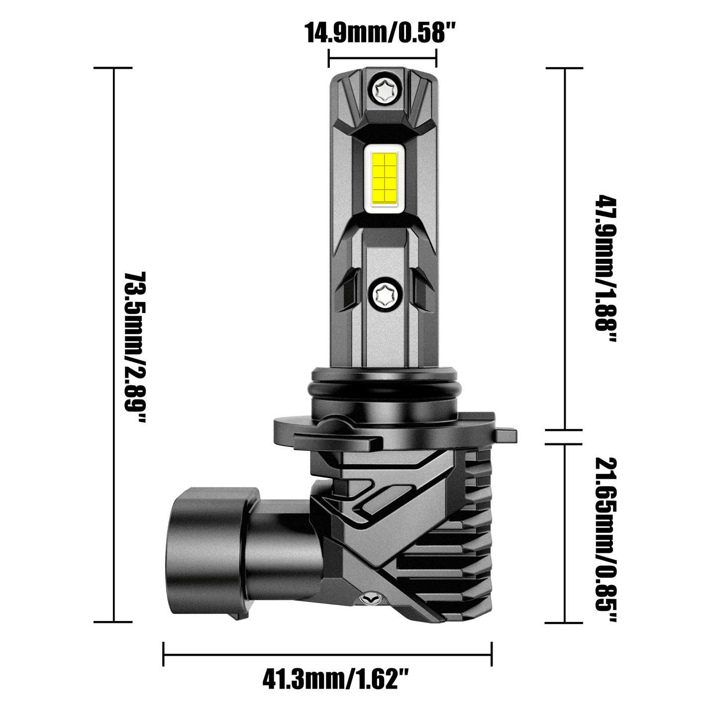 🆕9005+9006 LED Headlight Bulbs Q15 Series Fanless&amp;Wireless 60W 18000LM 6500K Cool White | 4 bulbs