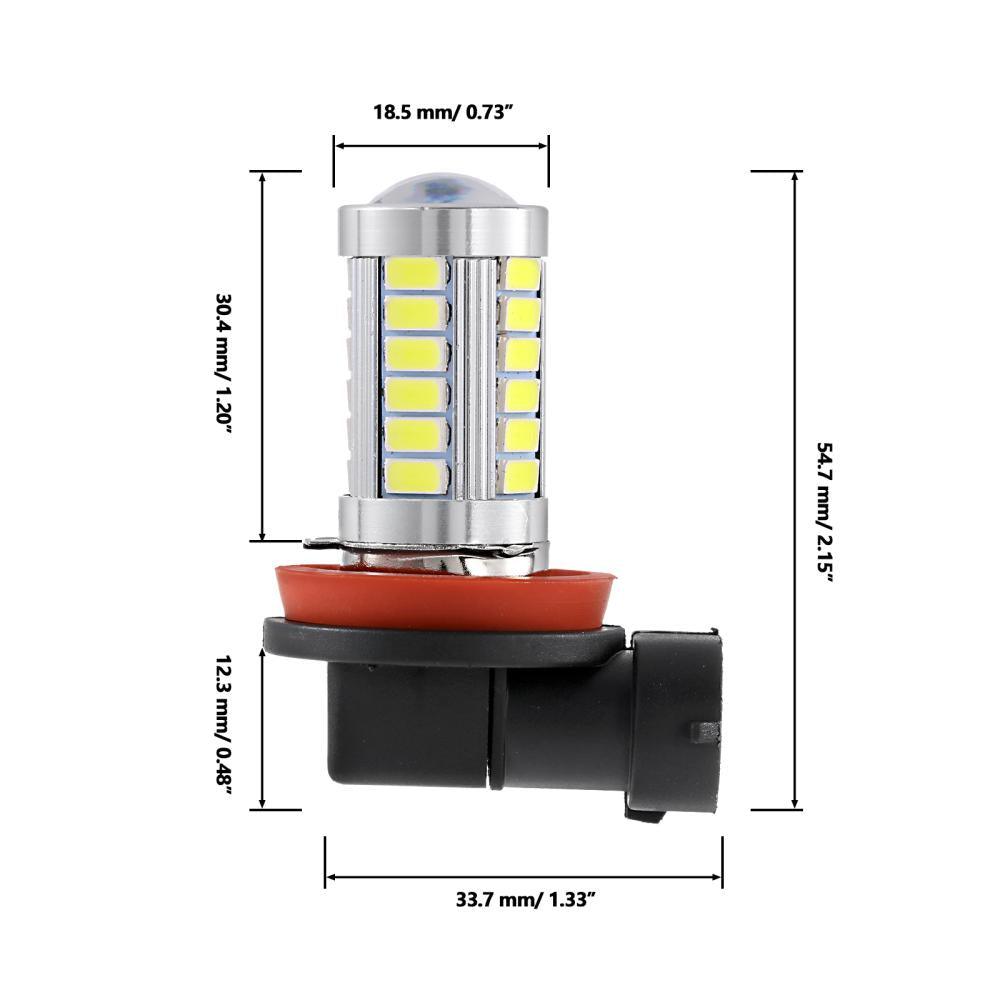 H11 H9 H8 H16JP LED Fog Light/DRL Bulbs 50W 4000LM 6500K White 33LED Series | 2 Bulbs
