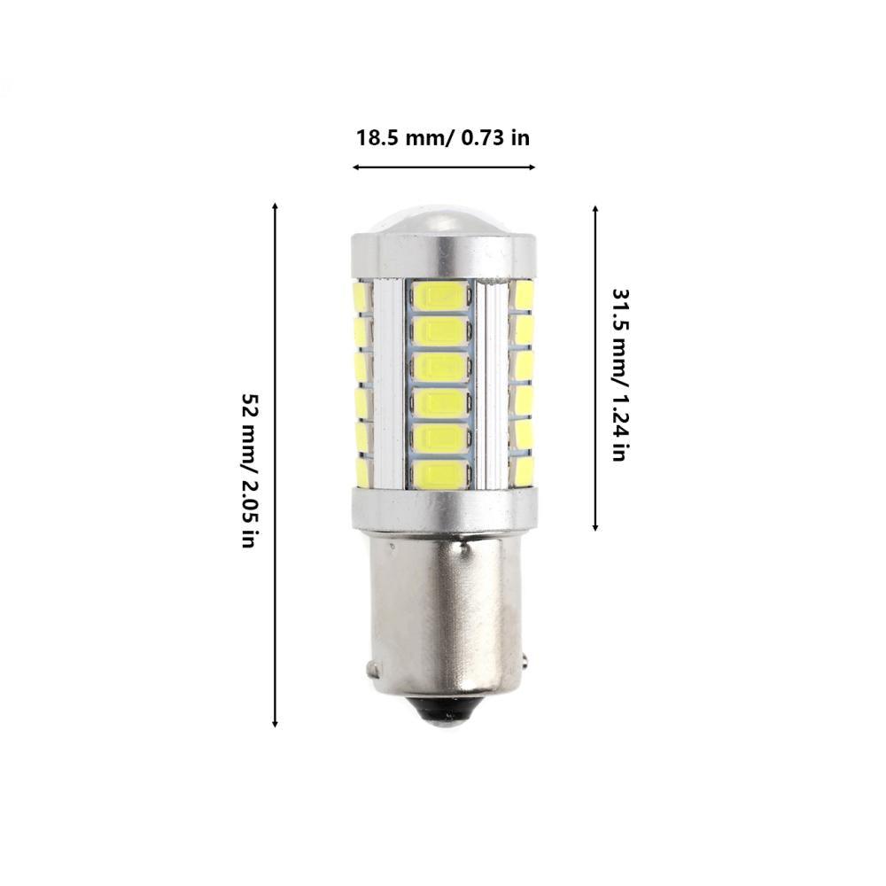 1156 P21W BA15S LED Backup Reverse/Turn Signal/Brake Tail Light Bulbs 20W 4000LM 6500K White 33LED Series | 2 Bulbs
