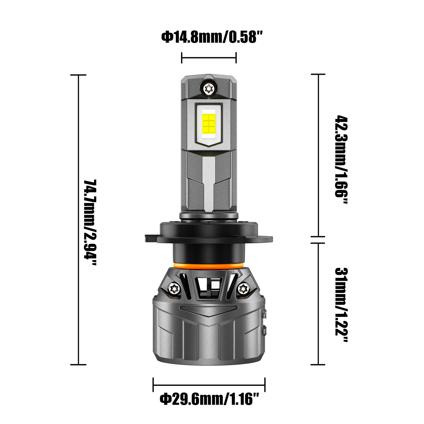 🆕H7 LED Headlight Bulbs 100W 22000LM F18 Series 1:1 Mini Size 6500K Cool White | 2 Bulbs