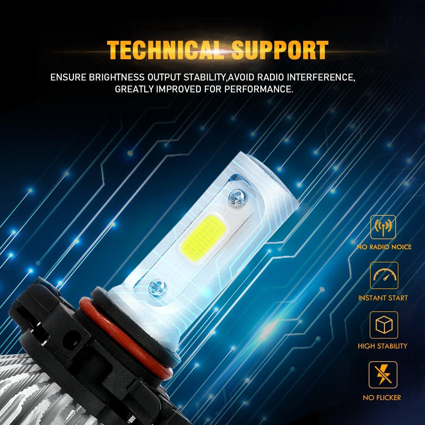 5202 Bombillas de faros LED 72W 8000ML Serie S2 Super Brightes COB 6500K Blanco frío | 2 bombillas 