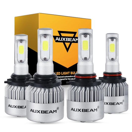 9005+9006 LED Headlight Bulbs 72W 8000ML S2 Series Super Brightest COB 6500K Cool White | 4 Bulbs
