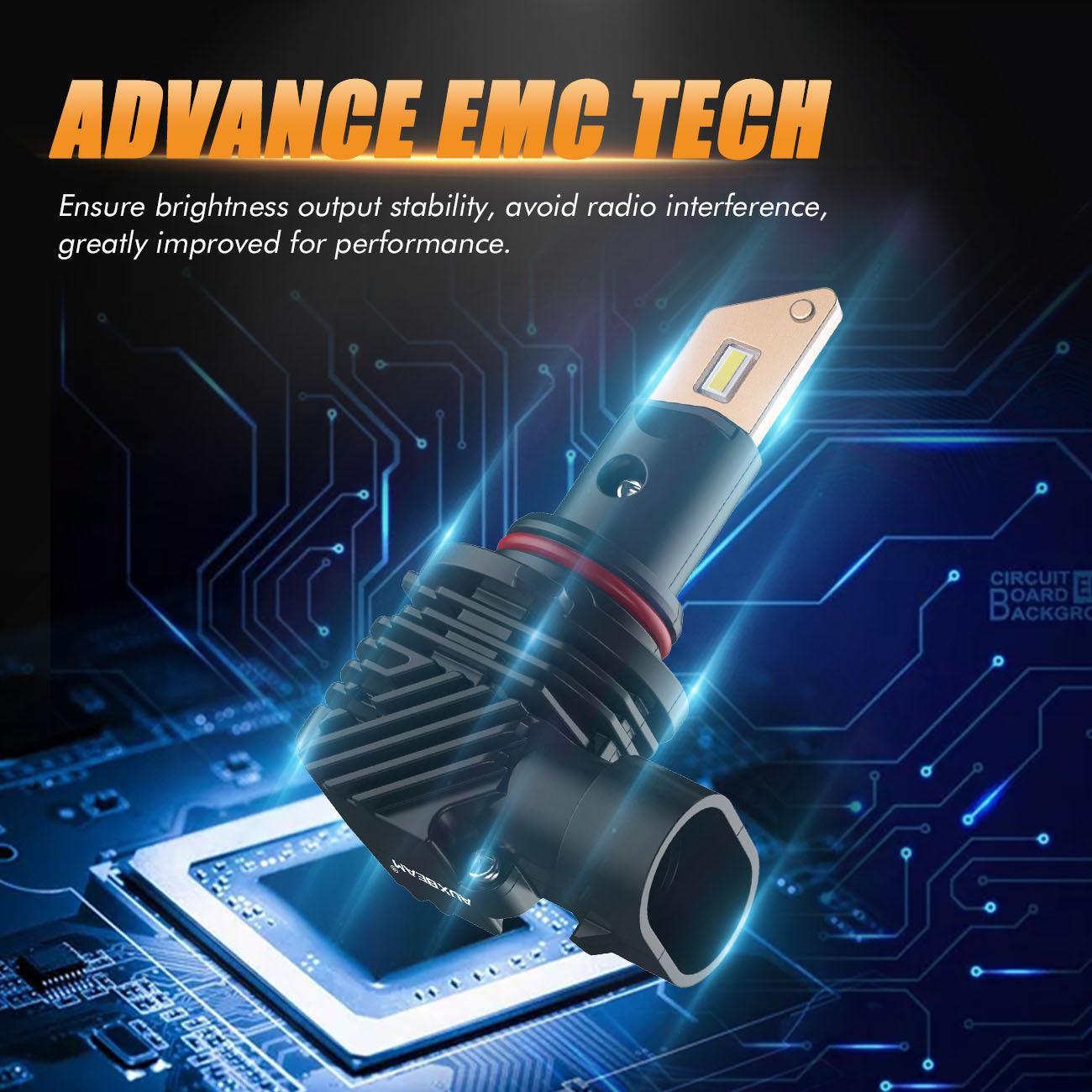 Sin ventilador e inalámbrico 1:1 Tamaño halógeno Serie Q10 8000ML 44W Bombillas de faros LED 6500K Blanco frío 