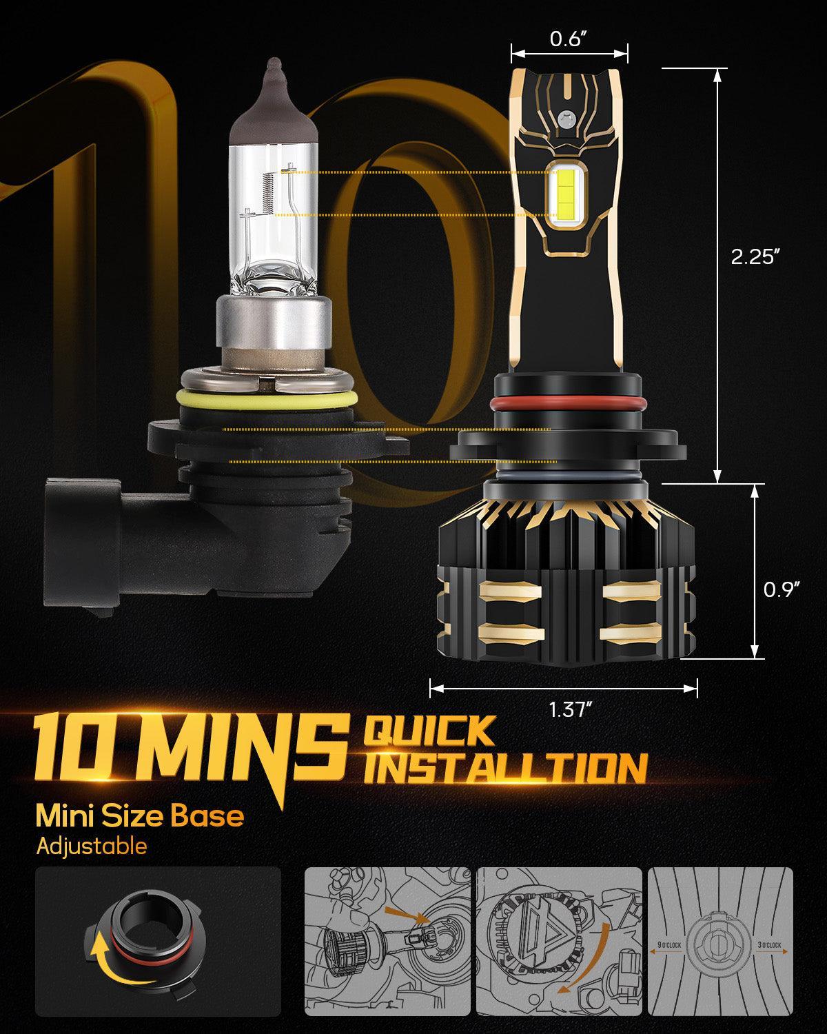 9005+9006 LED Headlight Bulbs 120W 25000ML GX Series Brigtest 6500K Cool White | 4 Bulbs