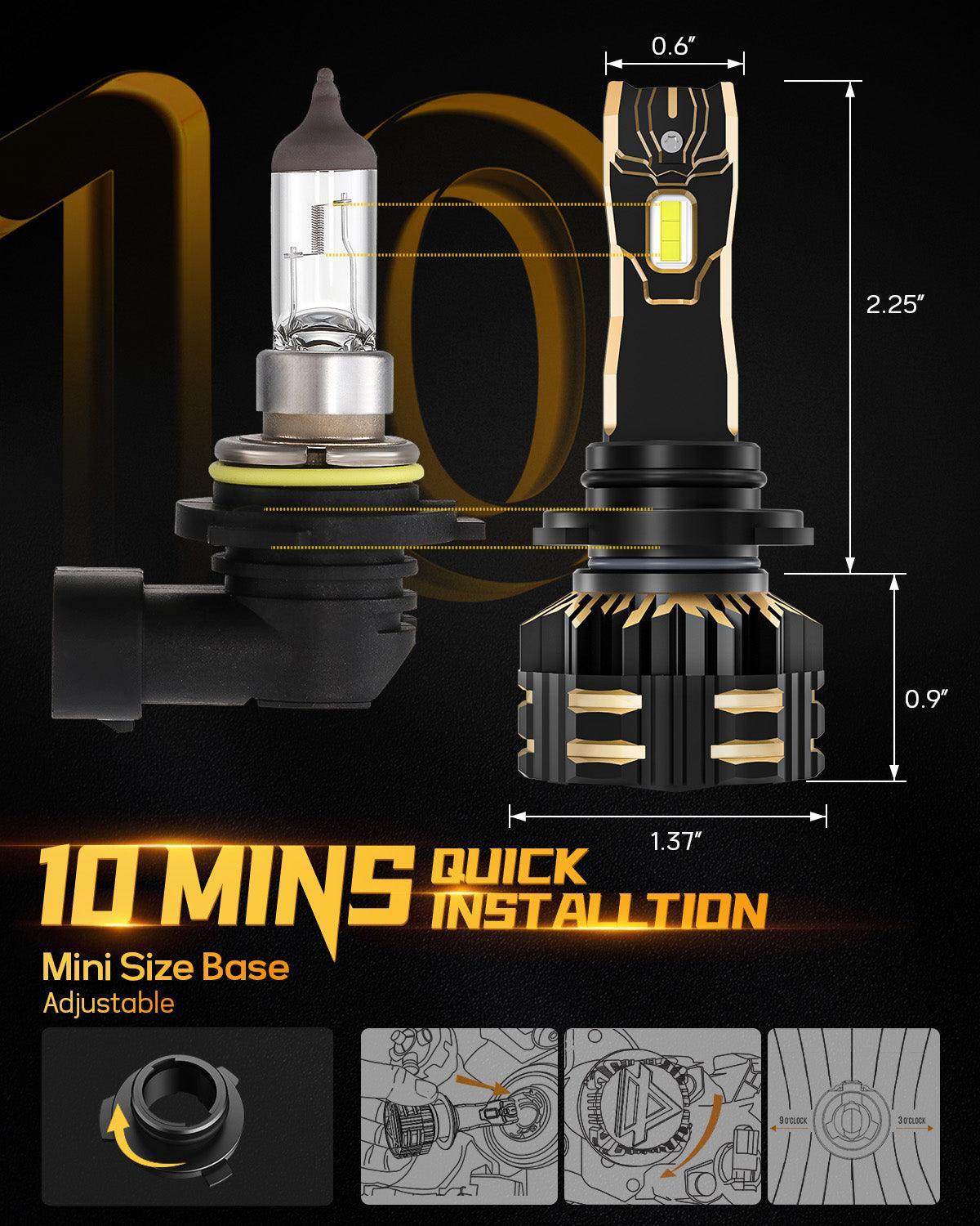 9005+9006 LED Headlight Bulbs 120W 25000ML GX Series Brigtest 6500K Cool White | 4 Bulbs