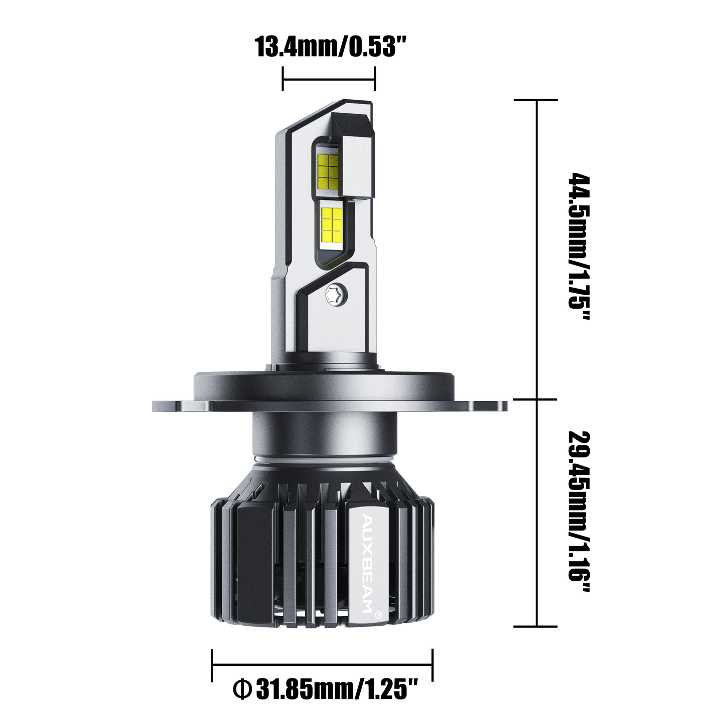 Bombillas LED para faros delanteros H4/HB2/9003 90W 20000LM Serie F15 20% tamaño más pequeño 6500K blanco frío | 2 bombillas 