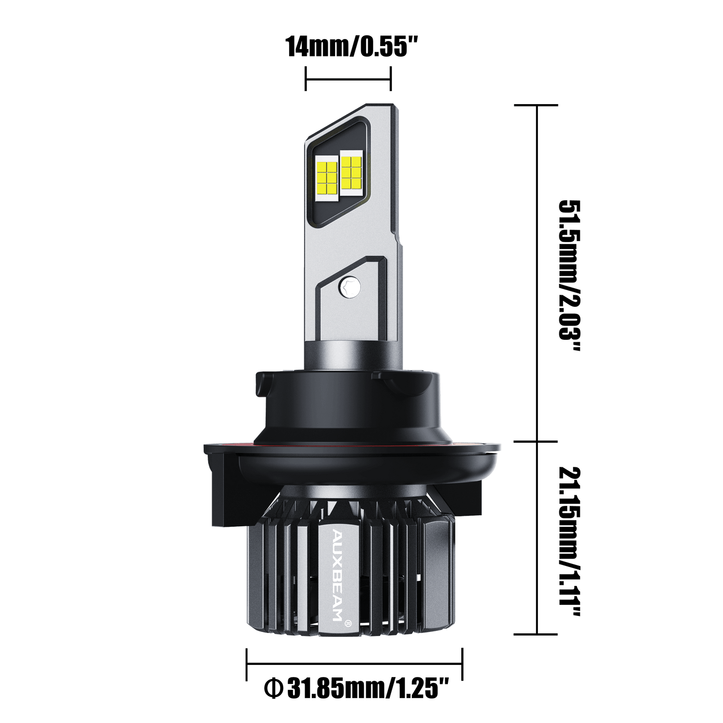 Bombillas LED para faros delanteros H13/9008 90W 20000LM Serie F15 20% tamaño más pequeño 6500K blanco frío | 2 bombillas