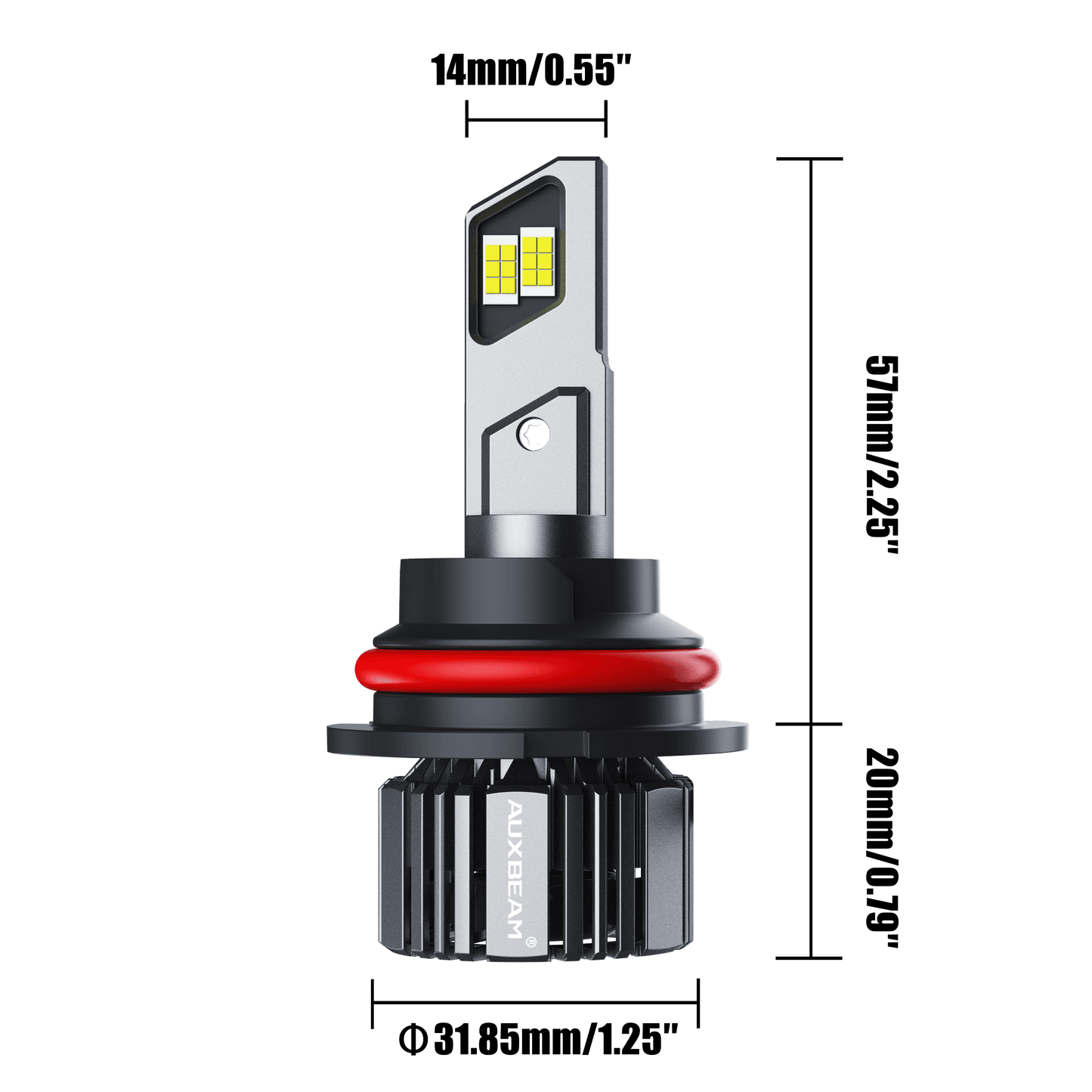 Bombillas LED para faros delanteros 9007/HB5 90W 20000LM Serie F15 20% tamaño más pequeño 6500K blanco frío | 2 bombillas