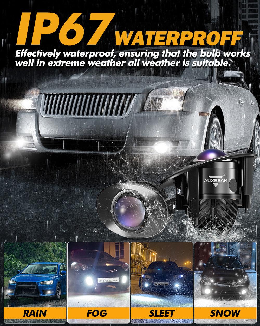 2 Inch 70W Bi-LED Projector Lens Fog Light 6000K Blue Film Lens For Toyota/Honda | 2 PCS/Set