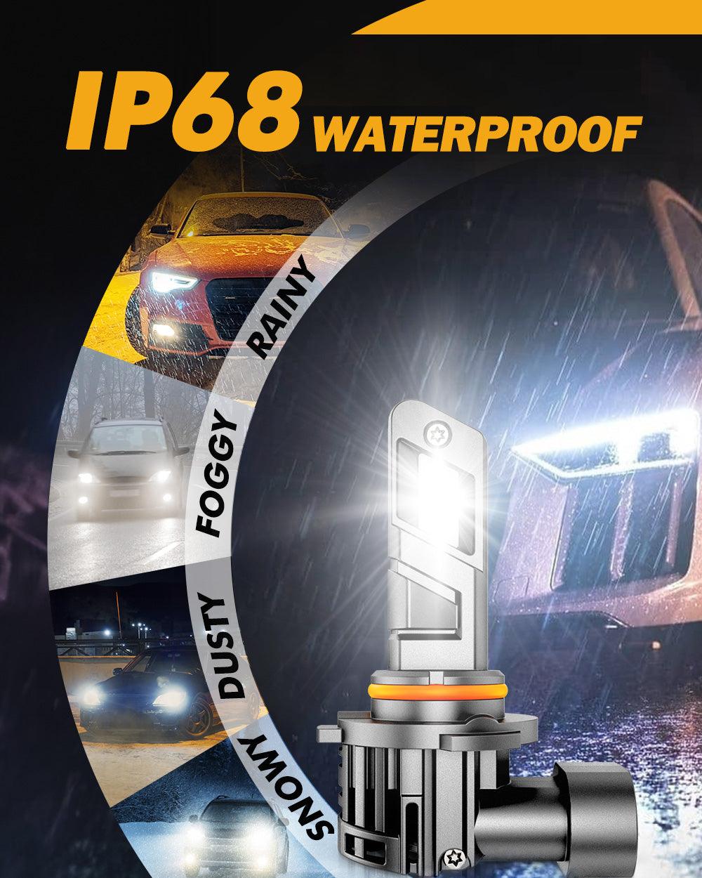 🆕9005+H11 LED Headlight Bulbs Q25 Series Real 1:1 Size 70W 20000LM 6500K Cool White | 4 bulbs