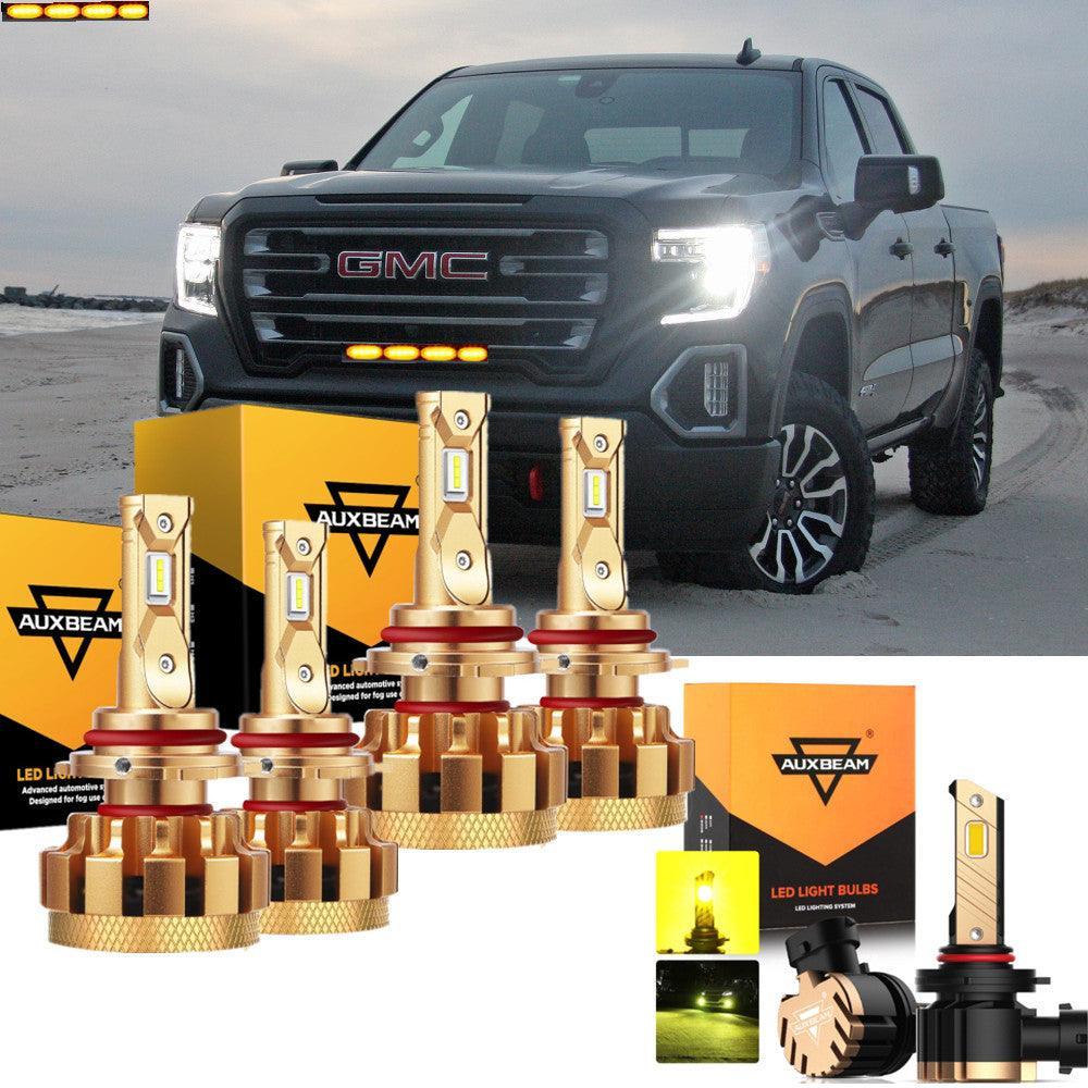 Para 2003-2006 GMC Sierra 1500 (Denali) F-16 Plus Series Canbus incorporado Grado automotriz 14000LM Bombillas LED Paquete de haz alto y bajo