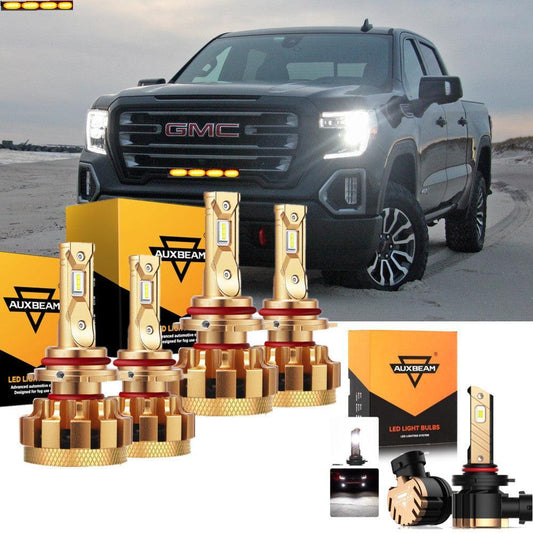 Para 2003-2006 GMC Sierra 1500 (Denali) F-16 Plus Series Canbus incorporado Grado automotriz 14000LM Bombillas LED Paquete de haz alto y bajo