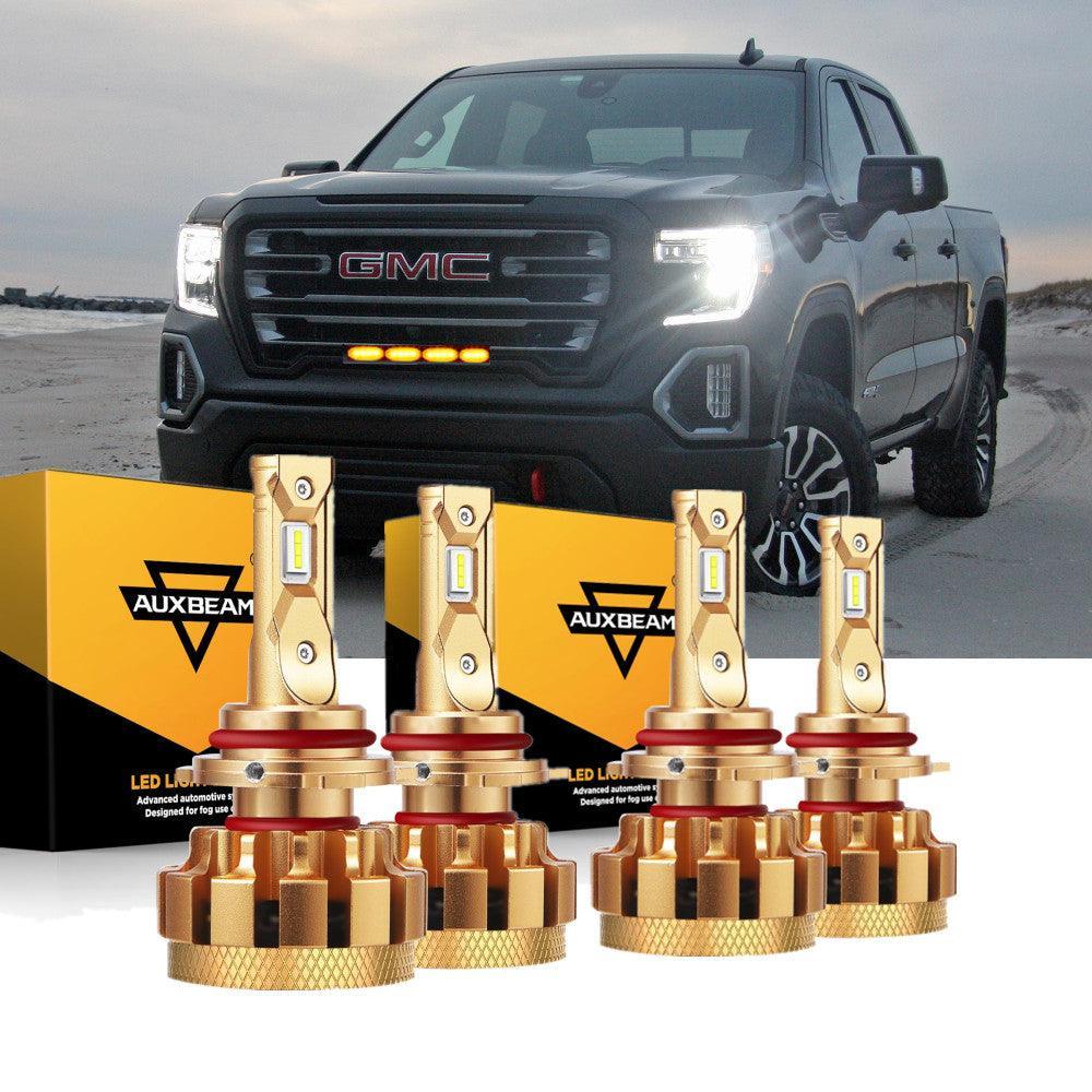 Para 2003-2006 GMC Sierra 1500 (Denali) F-16 Plus Series Canbus incorporado Grado automotriz 14000LM Bombillas LED Paquete de haz alto y bajo