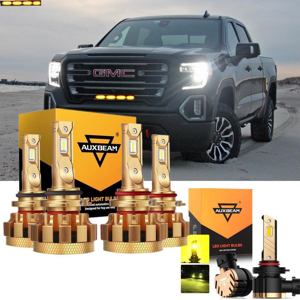 Para GMC Sierra 1500 2003-2006 (Base HT SL SLE SLT WT HYBRID) Serie F-16 Plus Bombillas LED Canbus integradas de grado automotriz 14000LM Paquete de haz alto y bajo