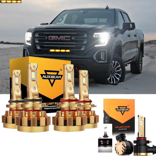 Para GMC Sierra 1500 2003-2006 (Base HT SL SLE SLT WT HYBRID) Serie F-16 Plus Bombillas LED Canbus integradas de grado automotriz 14000LM Paquete de haz alto y bajo