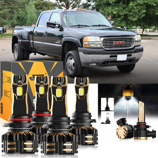 For 2003-2006 GMC Sierra 3500 9005 9006 LED Headlight Bulbs Bundle