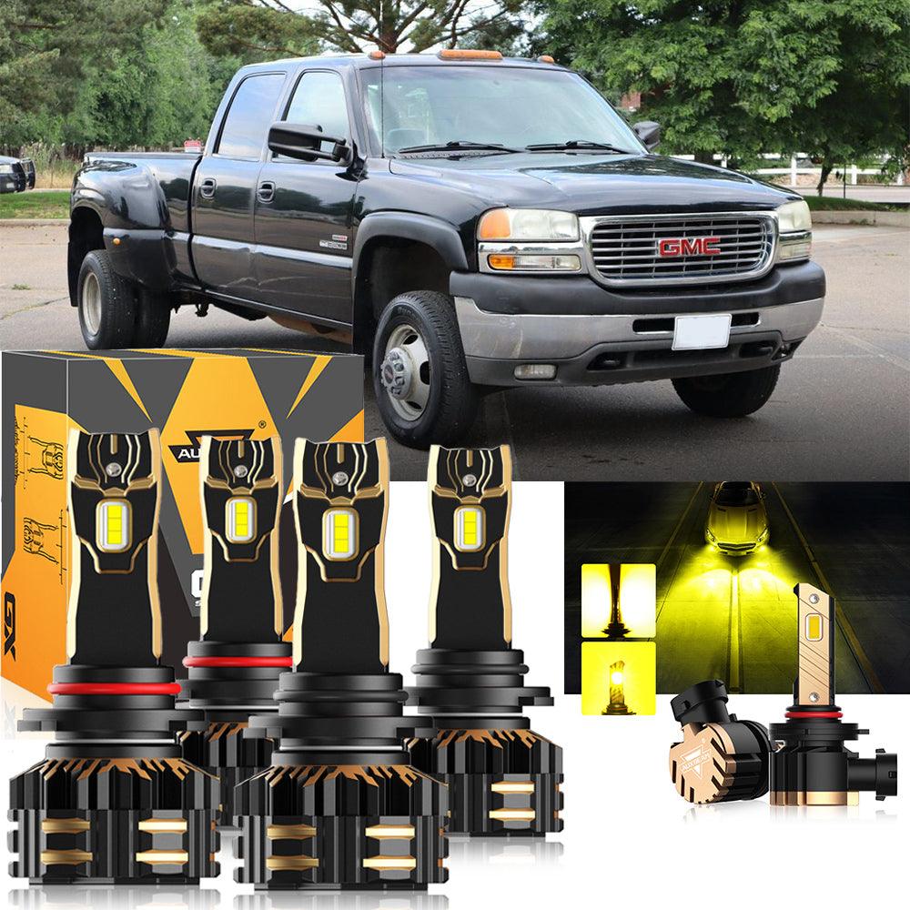 For 2003-2006 GMC Sierra 3500 9005 9006 LED Headlight Bulbs Bundle