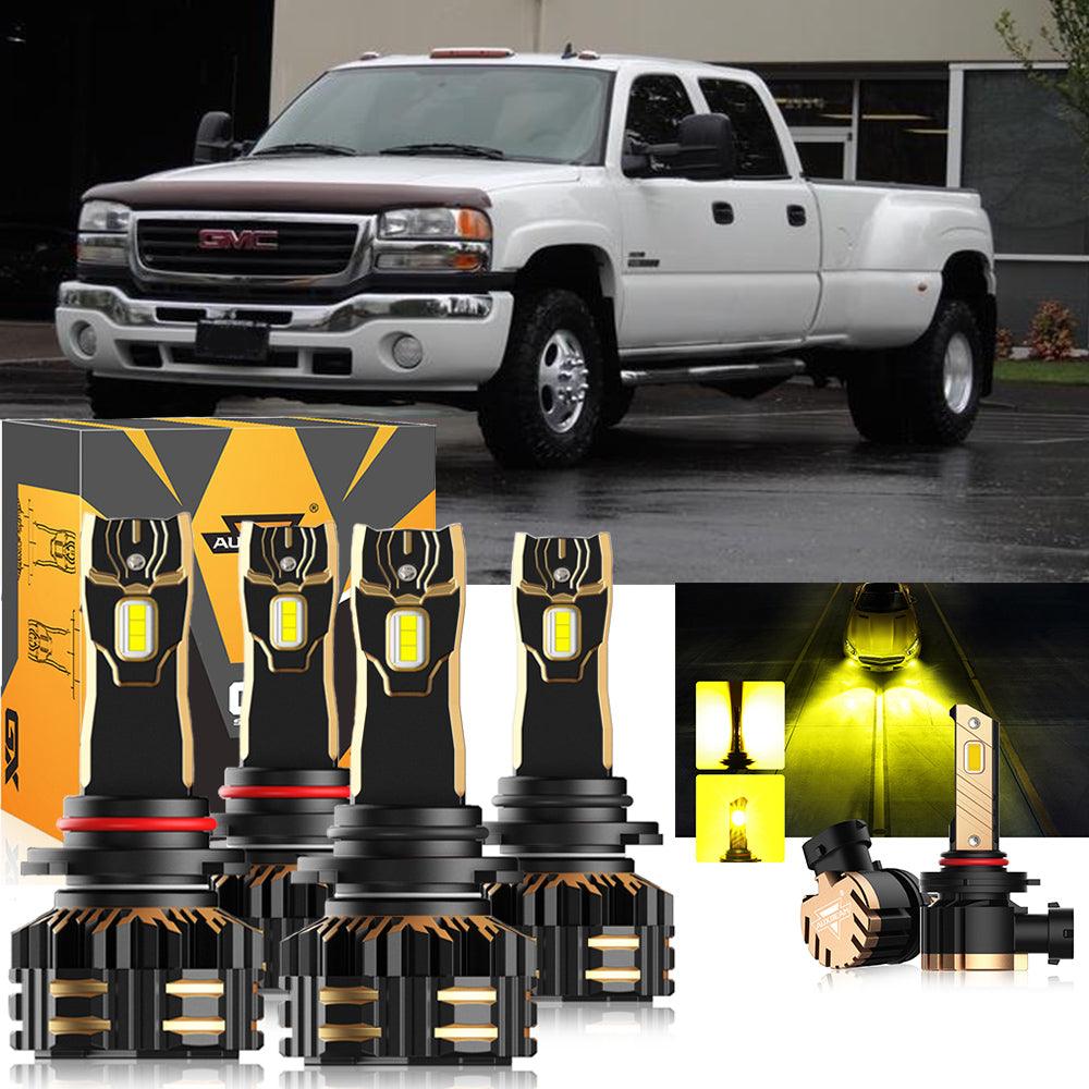 For 2007 GMC Sierra 3500 Classic 9005 9006 LED Headlight Bulbs Bundle