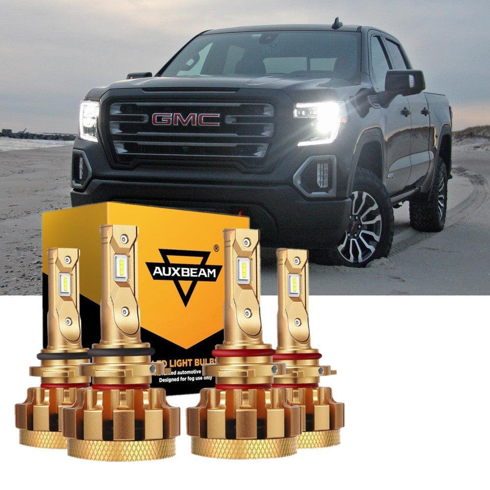 Para GMC Sierra 1500 2003-2006 (Base HT SL SLE SLT WT HYBRID) Serie F-16 Plus Bombillas LED Canbus integradas de grado automotriz 14000LM Paquete de haz alto y bajo