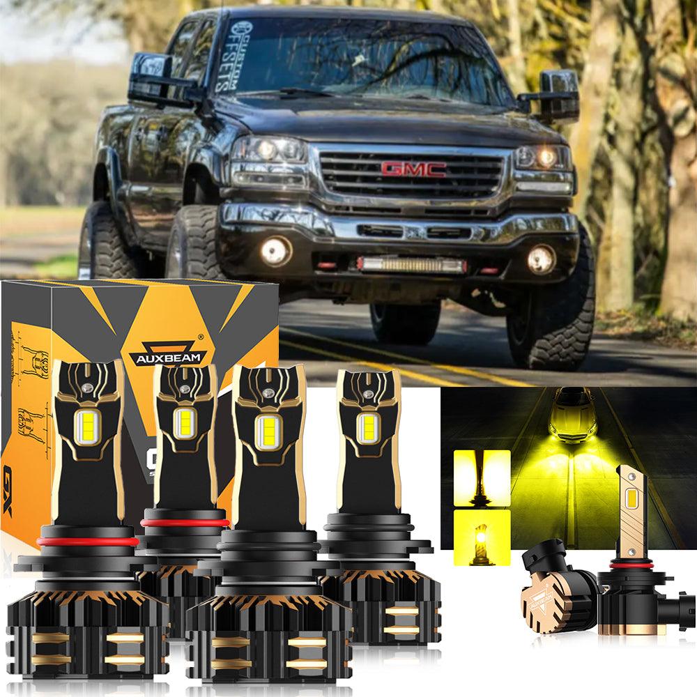 For 2003-2004 GMC Sierra 2500 9005 9006 LED Headlight Bulbs Bundle