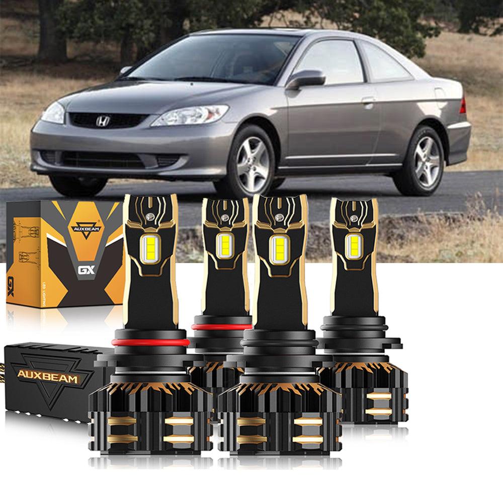 For 2004-2005 Honda Civic 9005 9006 LED Headlight Bulbs Bundle