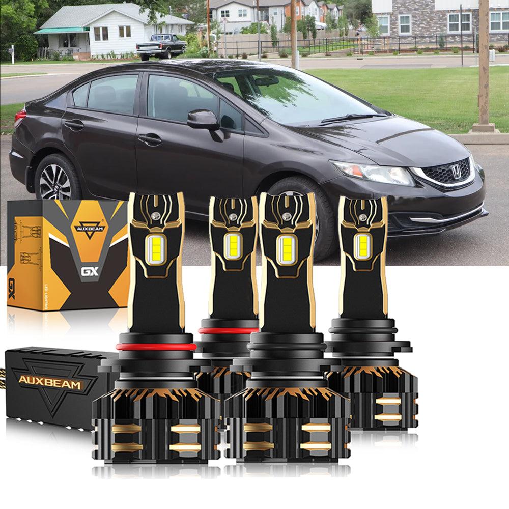For 2006-2013 Honda Civic 9005 9006 LED Headlight Bulbs Bundle