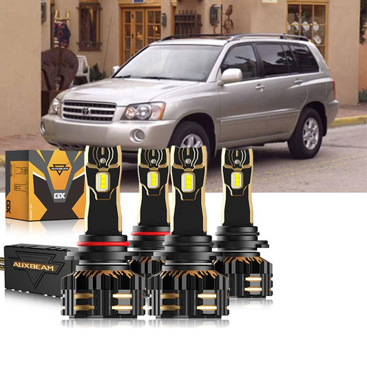Para Toyota Highlander 2001-2003 9005 9006 Paquete de bombillas LED para faros delanteros