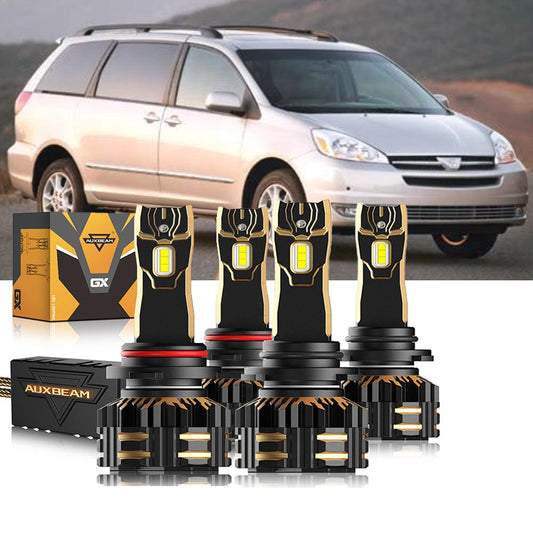 For 2004-2005 Toyota Sienna 9005 9006 LED Headlight Bulbs Bundle 
