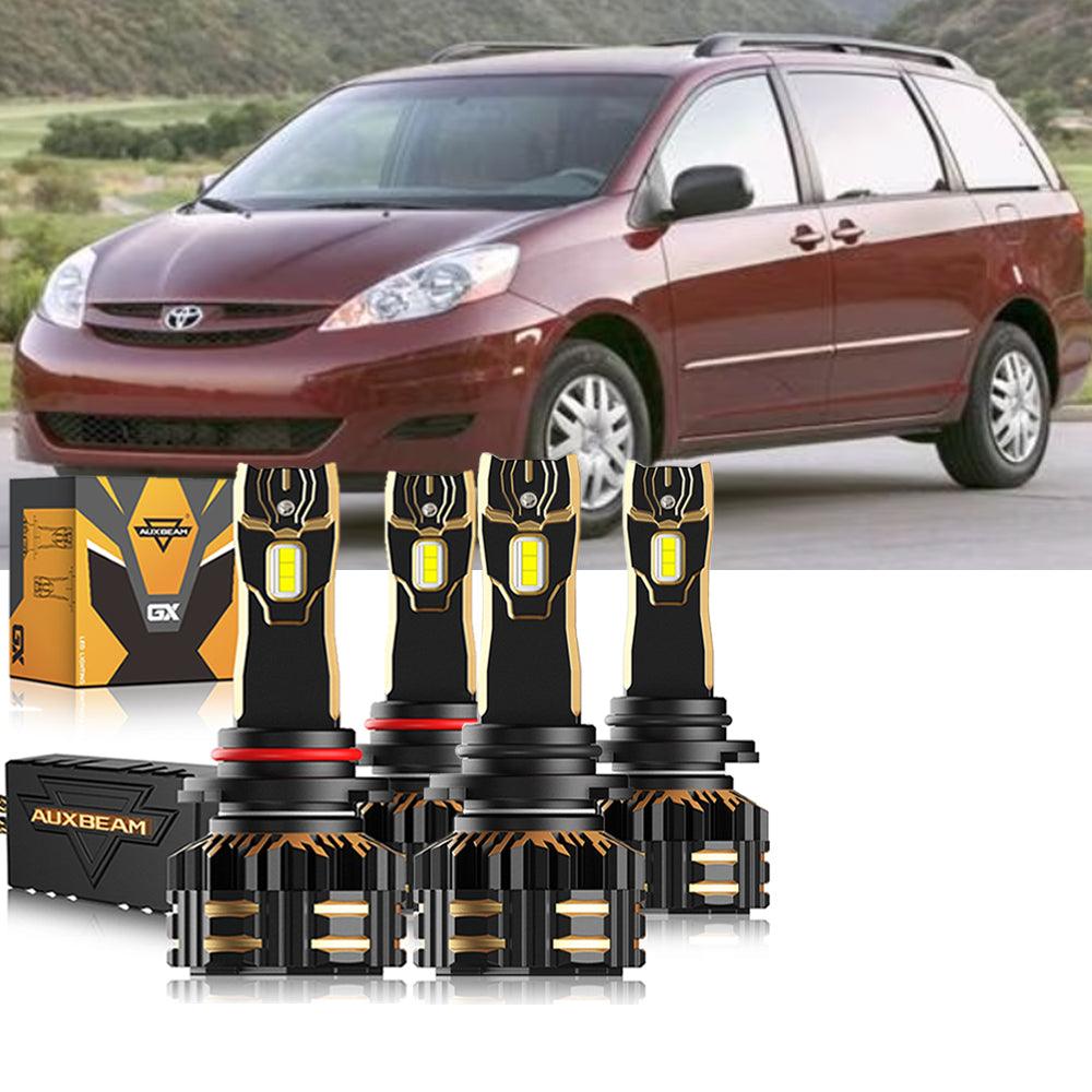 For 2006-2010 Toyota Sienna 9005 9006 LED Headlight Bulbs Bundle 