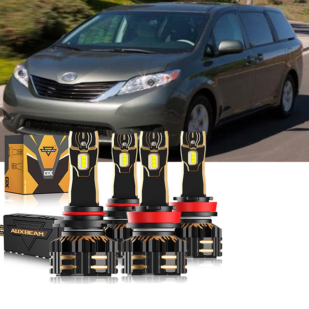 For 2011-2019 Toyota Sienna 9005 H11 LED Headlight Bulbs Bundle 