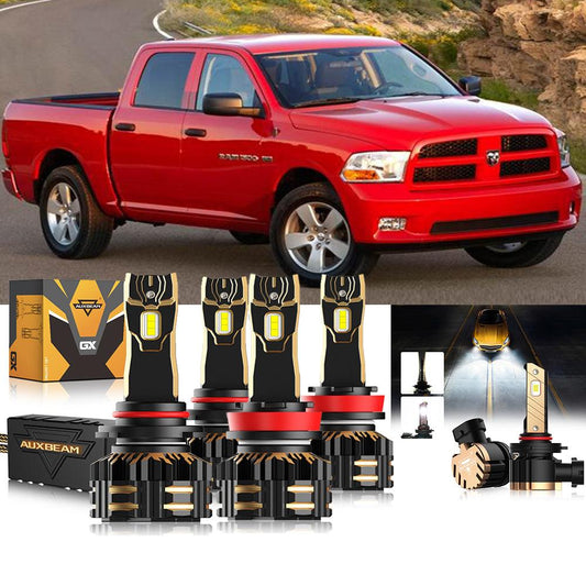 For 2011-2012 Ram 1500 (with 4 headlamps) 9005 H13 LED Headlight Bulbs Bundle 