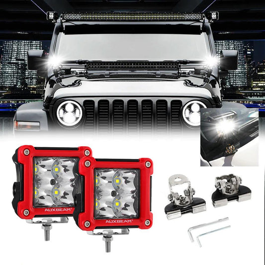 3 Pouces 40W Spot/Flood Beam LED Pods Light et Supports Universels