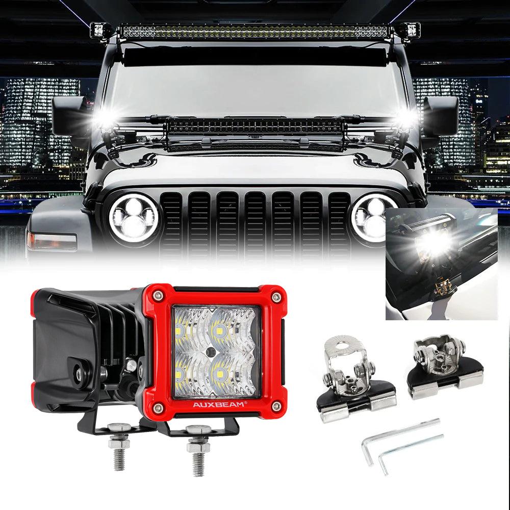 3 Pouces 40W Spot/Flood Beam LED Pods Light et Supports Universels