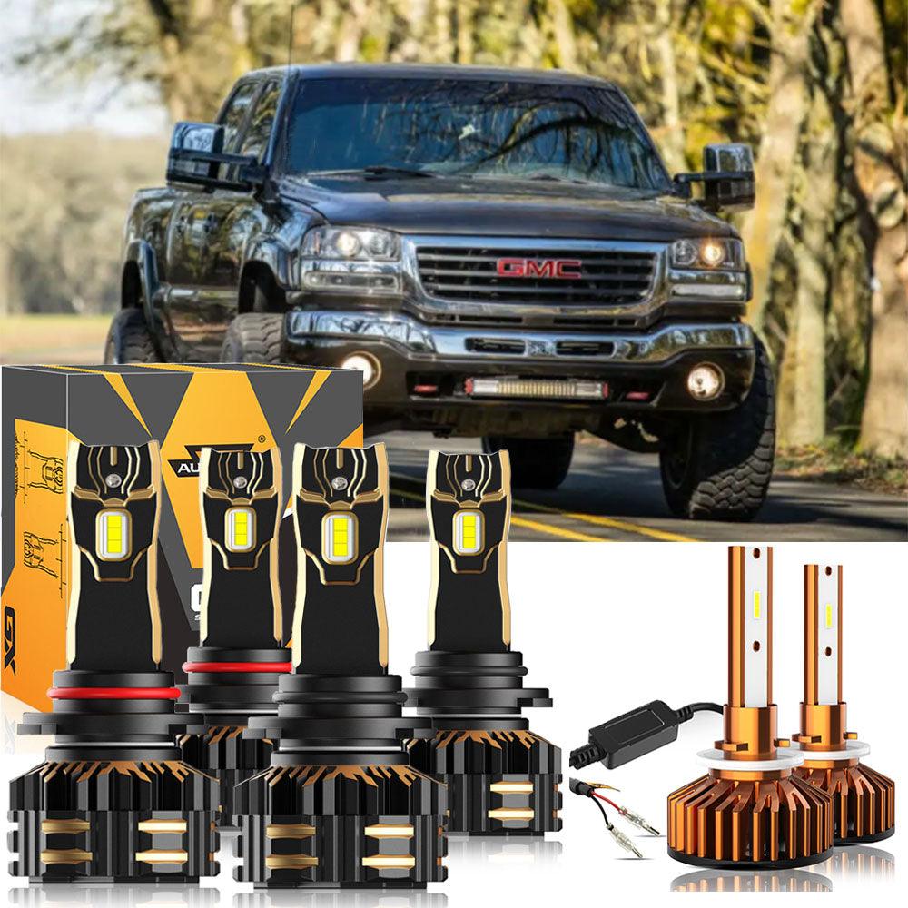 For 2000-2002 GMC Sierra 2500 9005 9006 LED Headlight Bulbs Bundle