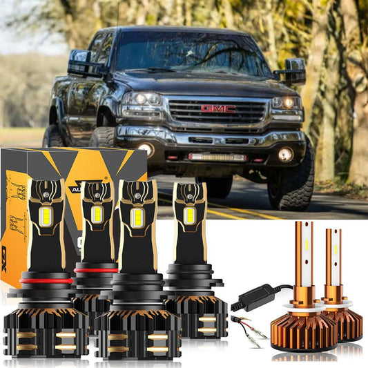 For 2000-2002 GMC Sierra 2500 9005 9006 LED Headlight Bulbs Bundle