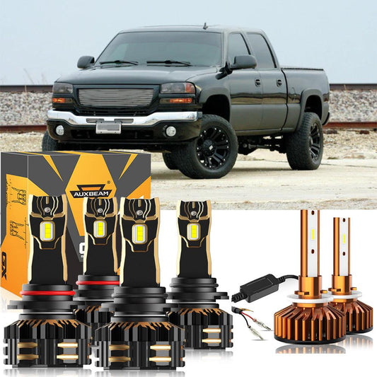 For 2001-2002 GMC Sierra 2500 HD 9005 9006 LED Headlight Bulbs Bundle